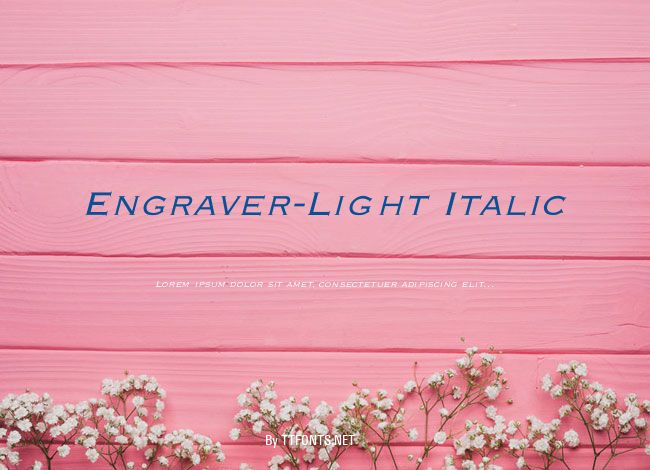 Engraver-Light Italic example